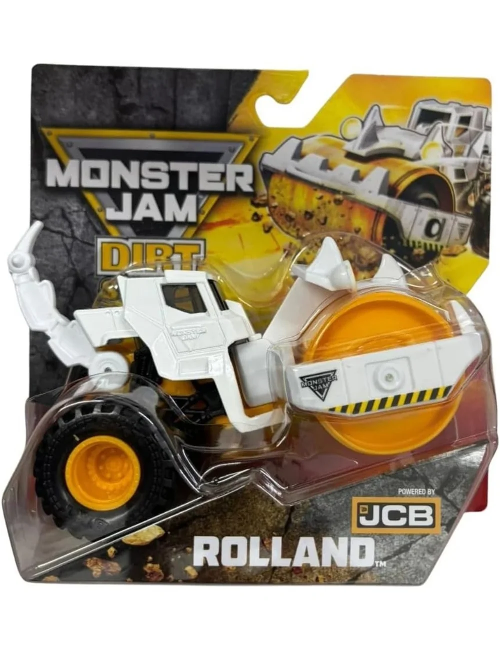 Monster Jam Rolland Dirt Roller Toy - White and Yellow